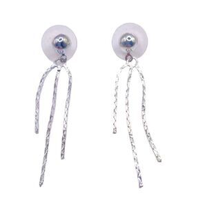 Silver Chain Fringe Dangle Earrings